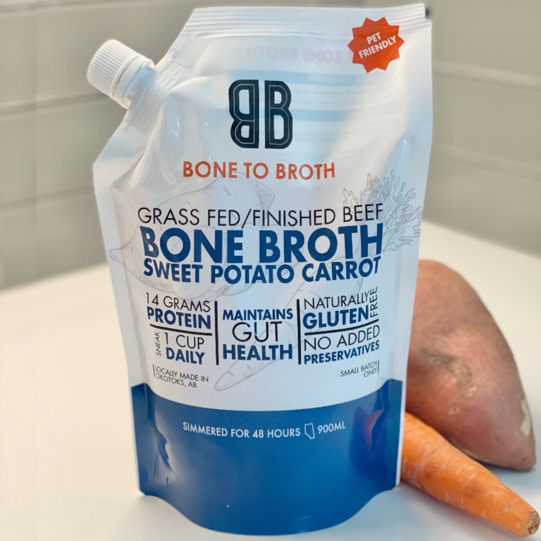 Beef Bone Broth with Sweet Potato and Carrot 900ml liquid, frozen