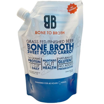 Beef Bone Broth with Sweet Potato and Carrot 900ml liquid, frozen