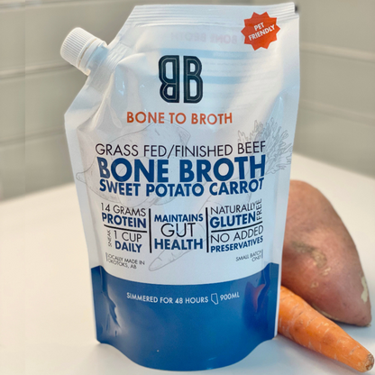 Beef Bone Broth with Sweet Potato and Carrot 900ml liquid, frozen
