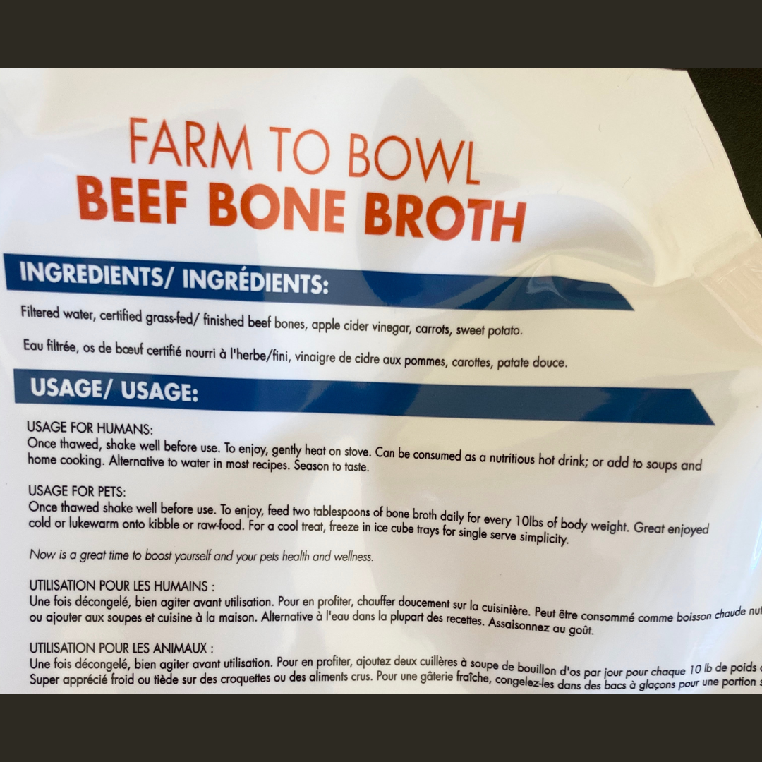 Beef Bone Broth with Sweet Potato and Carrot 900ml liquid, frozen